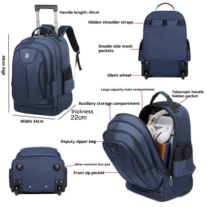 Ransel Perjalanan Multifungsi  - Foldable Rolling Luggage Bag ulasan dan harga