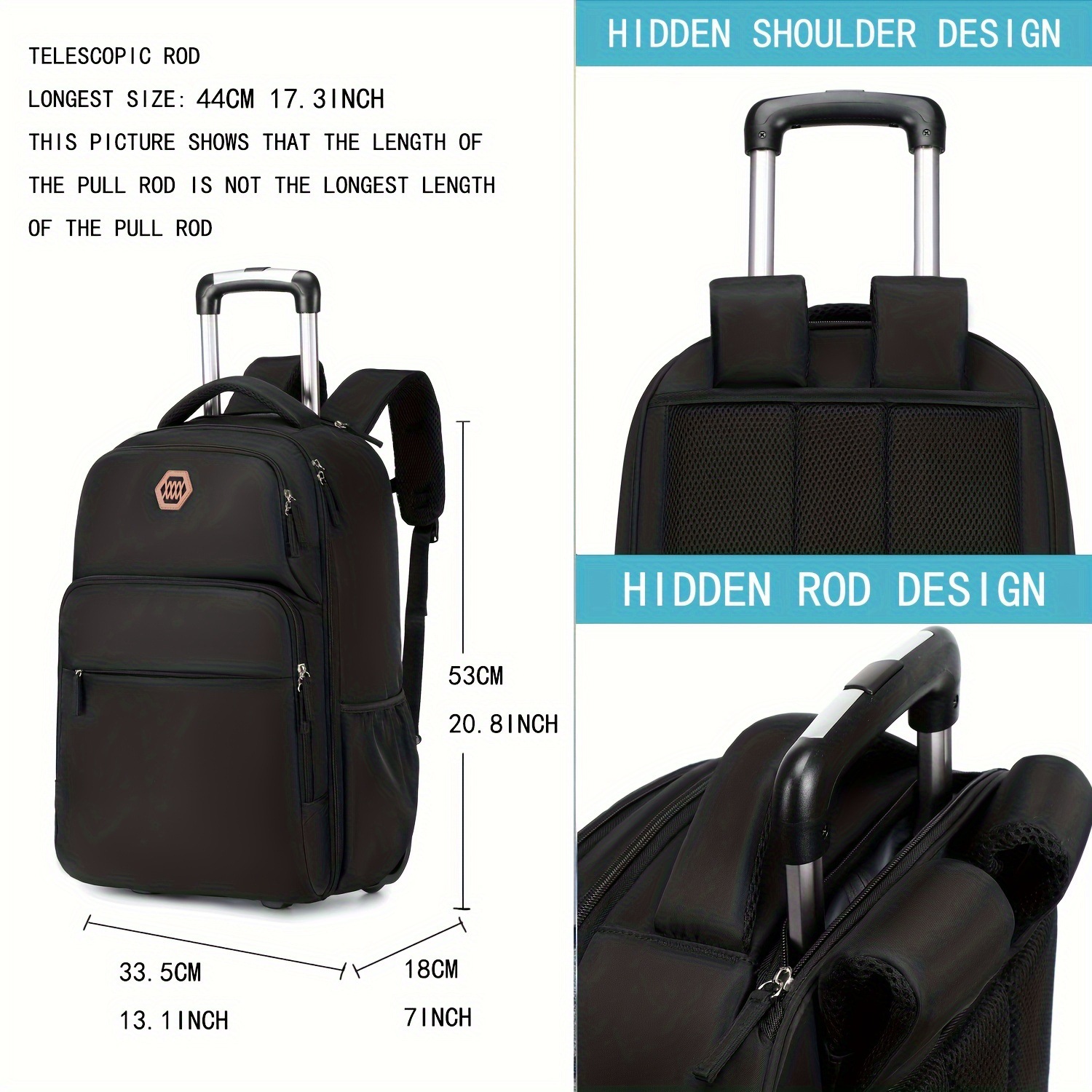 Ransel Laptop Beroda 40L, Tas  - Foldable Rolling Luggage Bag ulasan dan harga