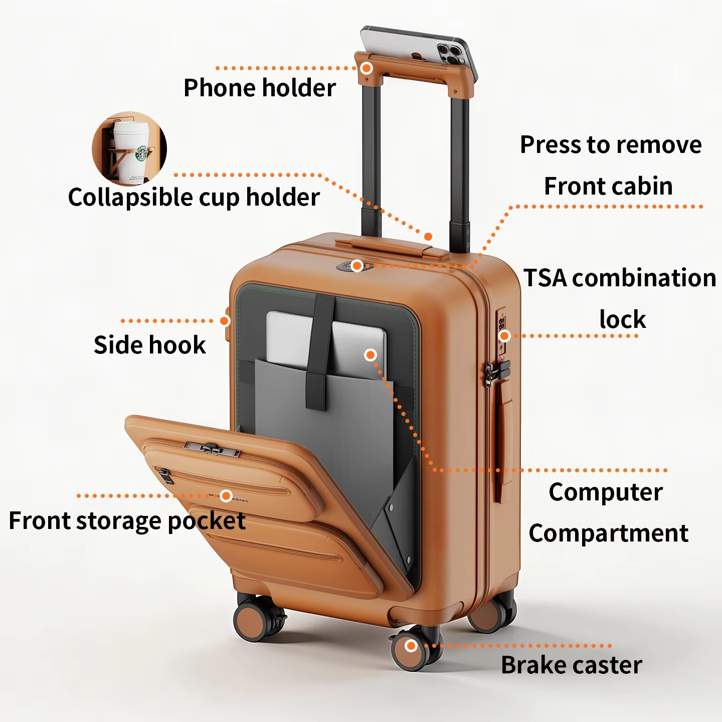 Koper dengan Roda yang Dapat D - Spinner Wheel Rolling Suitcase 20 Inch ulasan dan harga